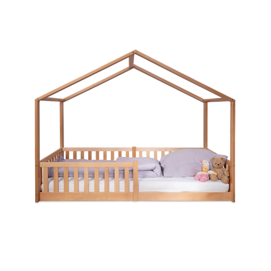tiSsi Vloerbed / huisbed Enno 90x200 cm Beech Nature incl. Opt. Dak