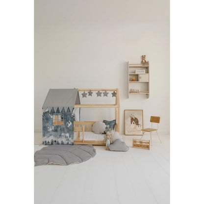 Moi Mili Luifel boven bed in de vorm van een huis "Nachtelijke hemel", babywieghuis, decoratie voor jongenskamer, gepersonaliseerde babyhuizen baldakijn foto 3
