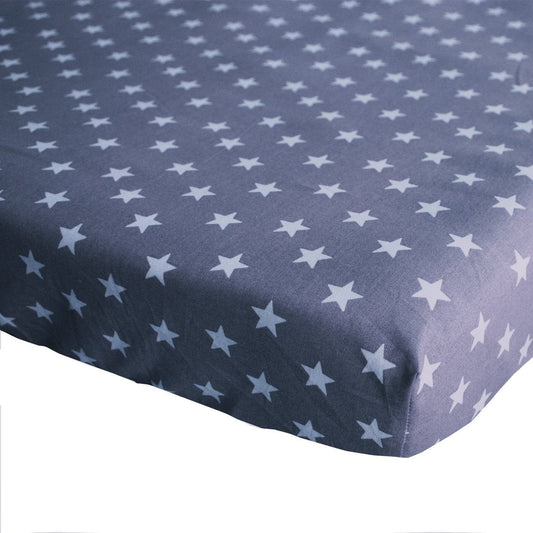 BINK Bedding Hoeslaken Stars grijs 70x150