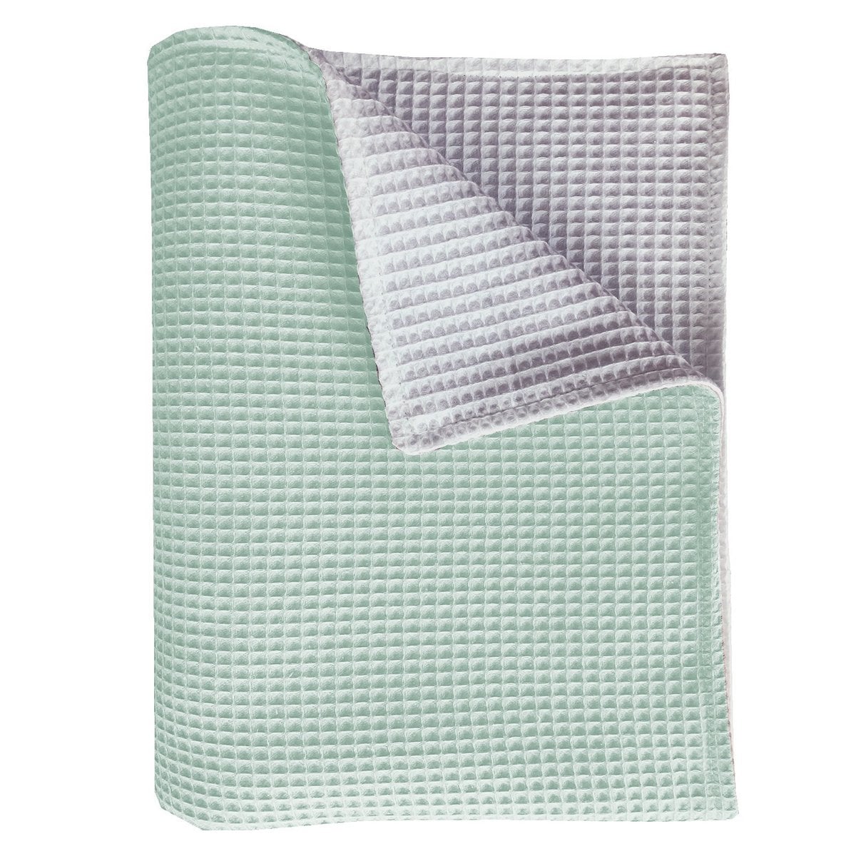 BINK Bedding Wiegdeken Pique dubbelzijdig mint/wit 75x100