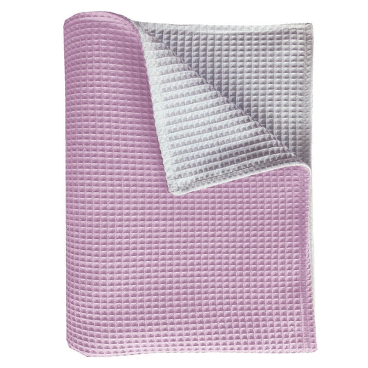 BINK Bedding Ledikantdeken Pique dubbelzijdig roze/wit 100x150