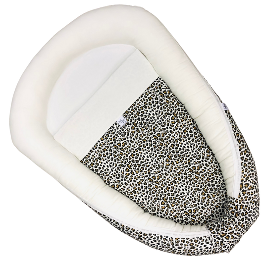 Mauties Mama MM CHIC Babynest Leopard off white - met RITS