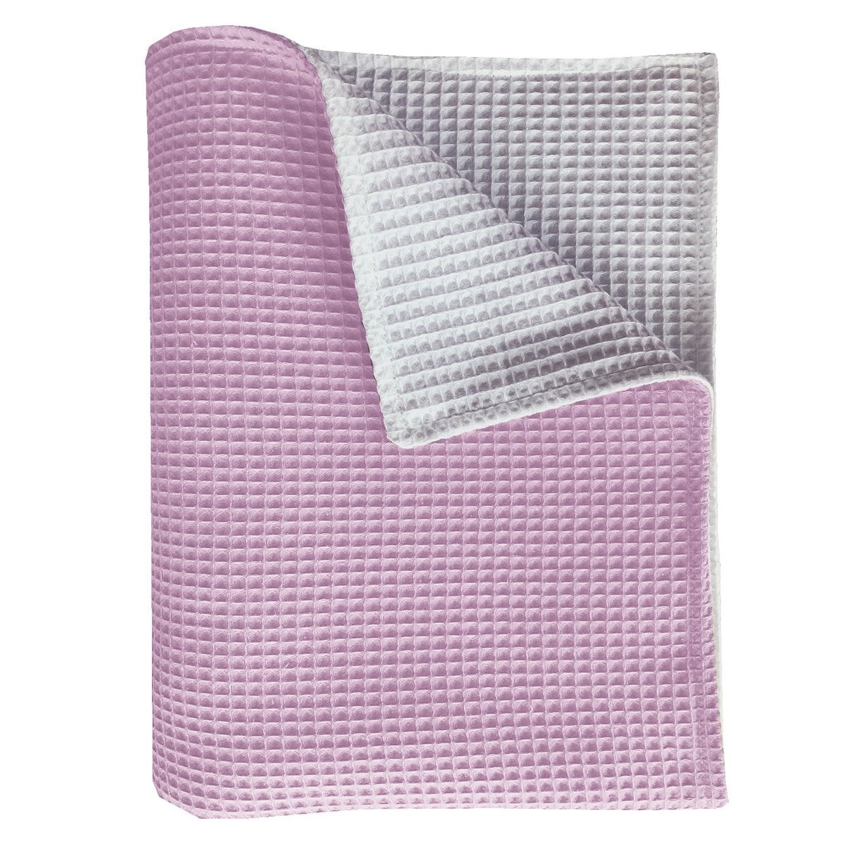 BINK Bedding Wiegdeken Pique dubbelzijdig roze/wit 75x100