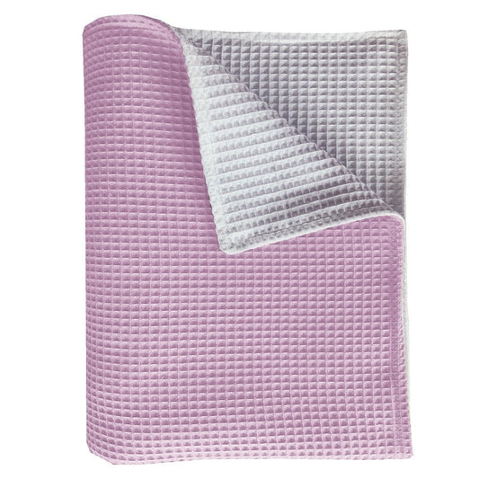 BINK Bedding Wiegdeken Pique dubbelzijdig roze/wit 75x100