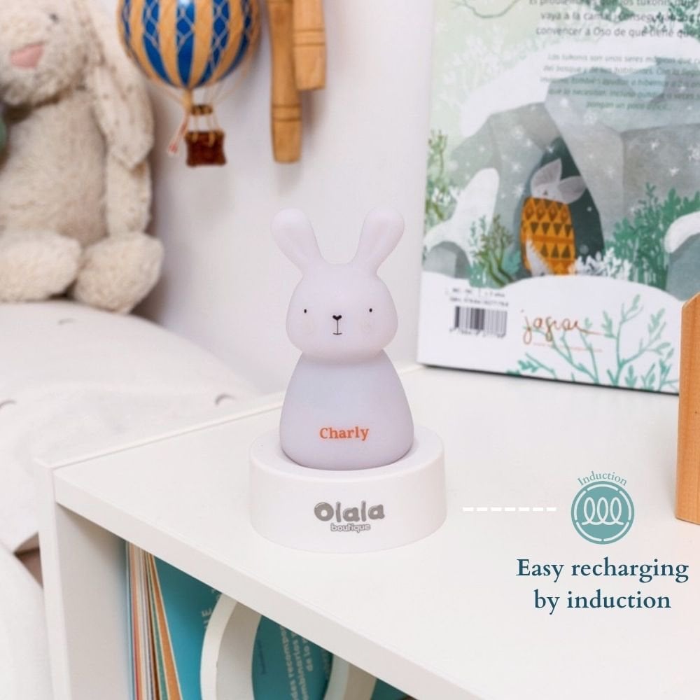 Olala Boutique Nachtlampje - Lapin Charly - inductie opladen - wit foto 2