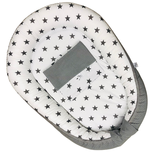 Mauties Mama Babynest Grijze sterren