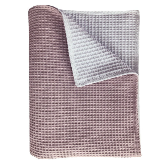 BINK Bedding Wiegdeken Pique dubbelzijdig oudroze/wit 75x100