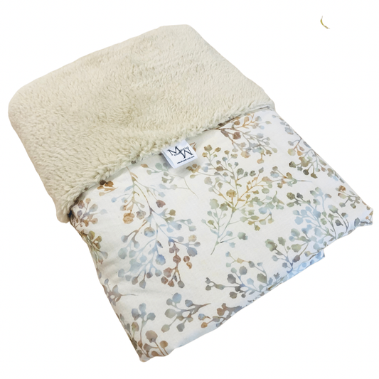 Mauties Mama Wiegdeken Batik Flower & Teddy Ecru (70 x 100cm)