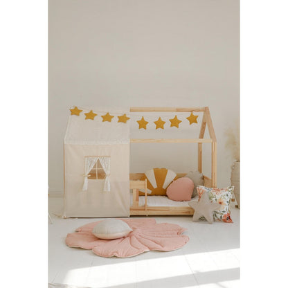 Moi Mili Luifel boven bed in de vorm van een huis "Boho", babywieghuis, decoratie voor jongenskamer, gepersonaliseerde babyhuizen, boho kamerdecor foto 3