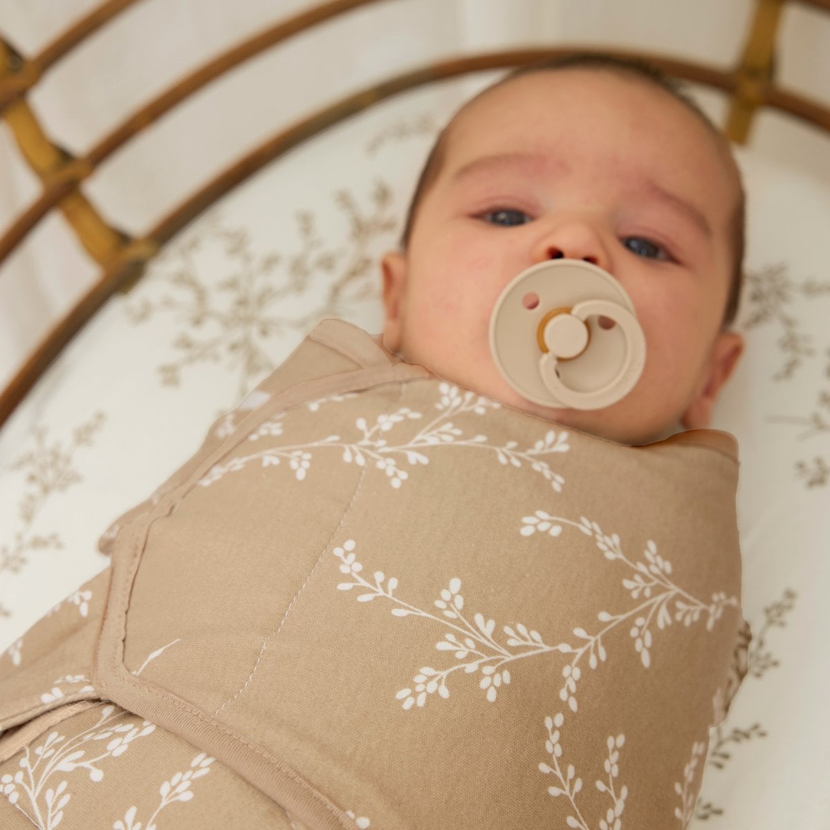 Meyco Baby Inbakerdoek gevoerd Branches Sand foto 5