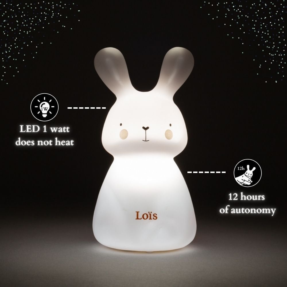 Olala Boutique Nachtlampje - Rabbit Loïs - werkt op batterijen - wit foto 2