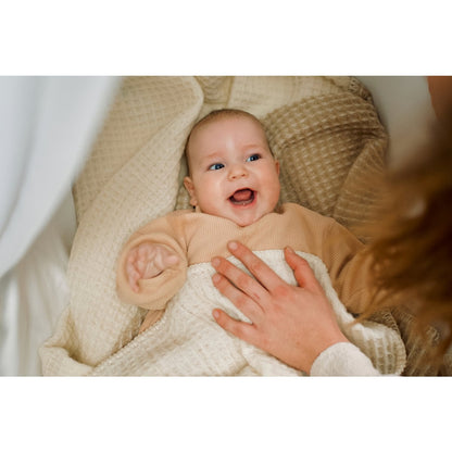 Pure Baby Love Ledikantdeken wafel wol - Off White foto 6