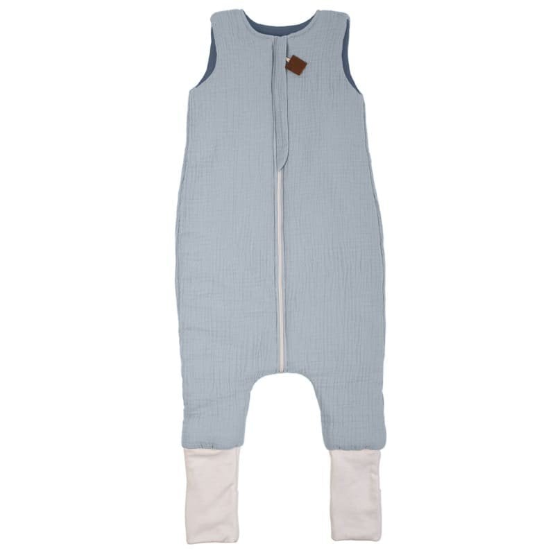 Hi Little One Dubbelzijdige slaapzak met poten TOG 1,5 BIO mousseline SLIM BAG BABY BLAUW/JEANS M