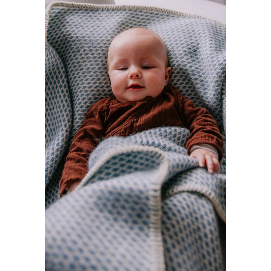 Pure Baby Love Wiegdeken wol - petrol