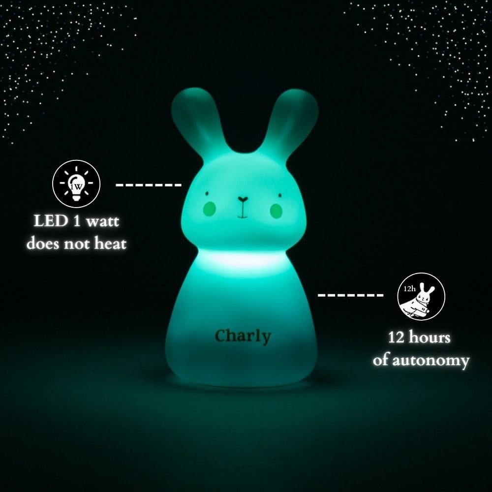 Olala Boutique Nachtlampje - Lapin Charly - Inductie opladen - blauw foto 3