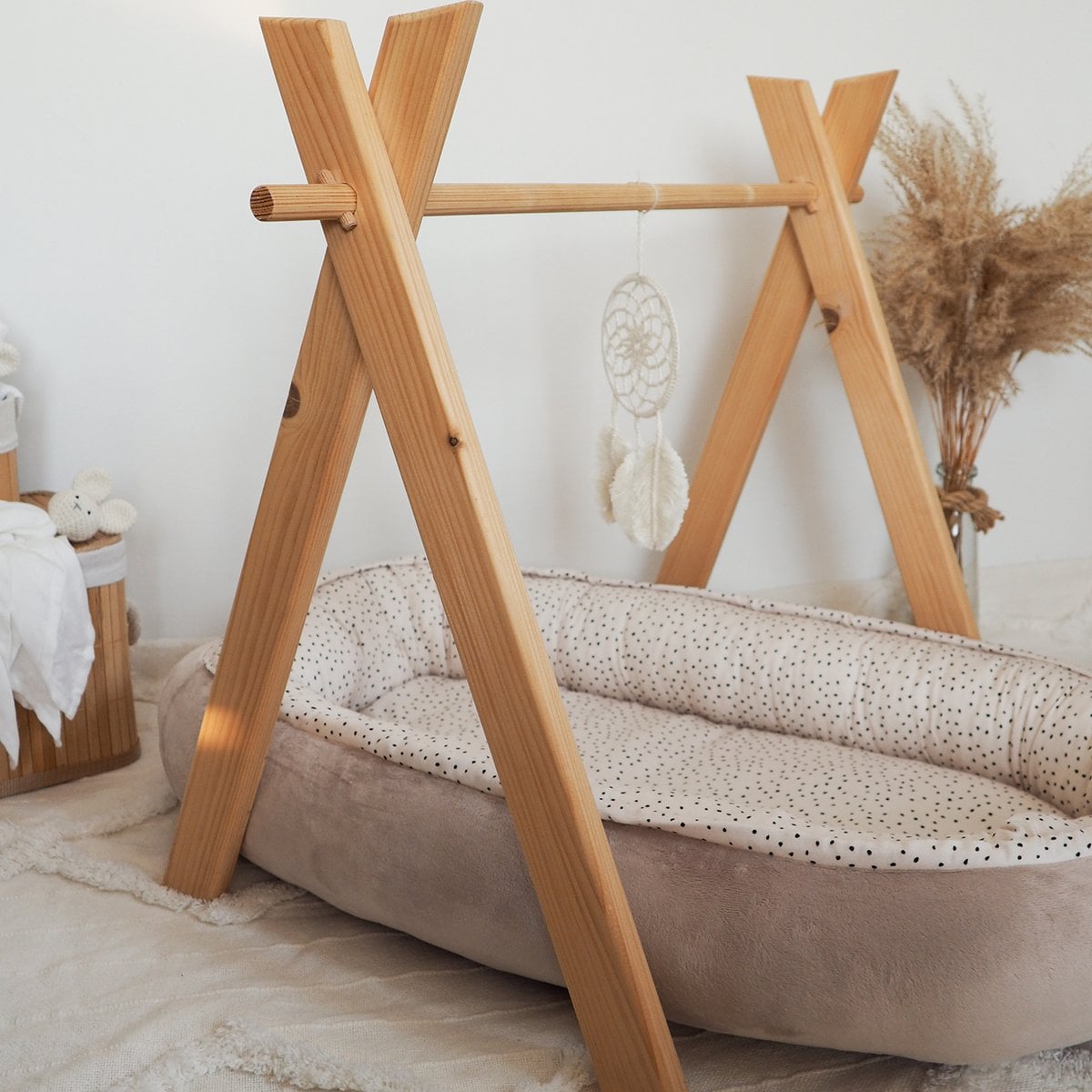 Maylily Bamboe babynestje - Steentjes beige foto 3