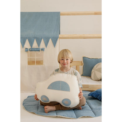 Moi Mili Luifel boven bed in de vorm van een huis "Jeans", babywieghuis, decoratie voor jongenskamer, gepersonaliseerde babyhuizen baldakijn foto 4