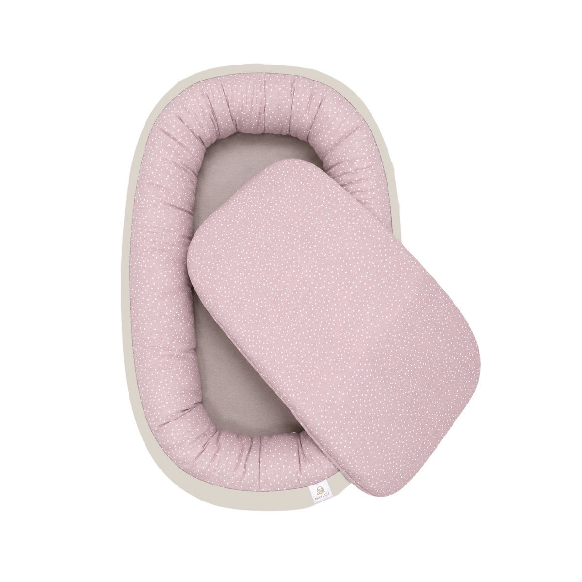 Maylily Bamboe babynest - Stenen roze - beige foto 2