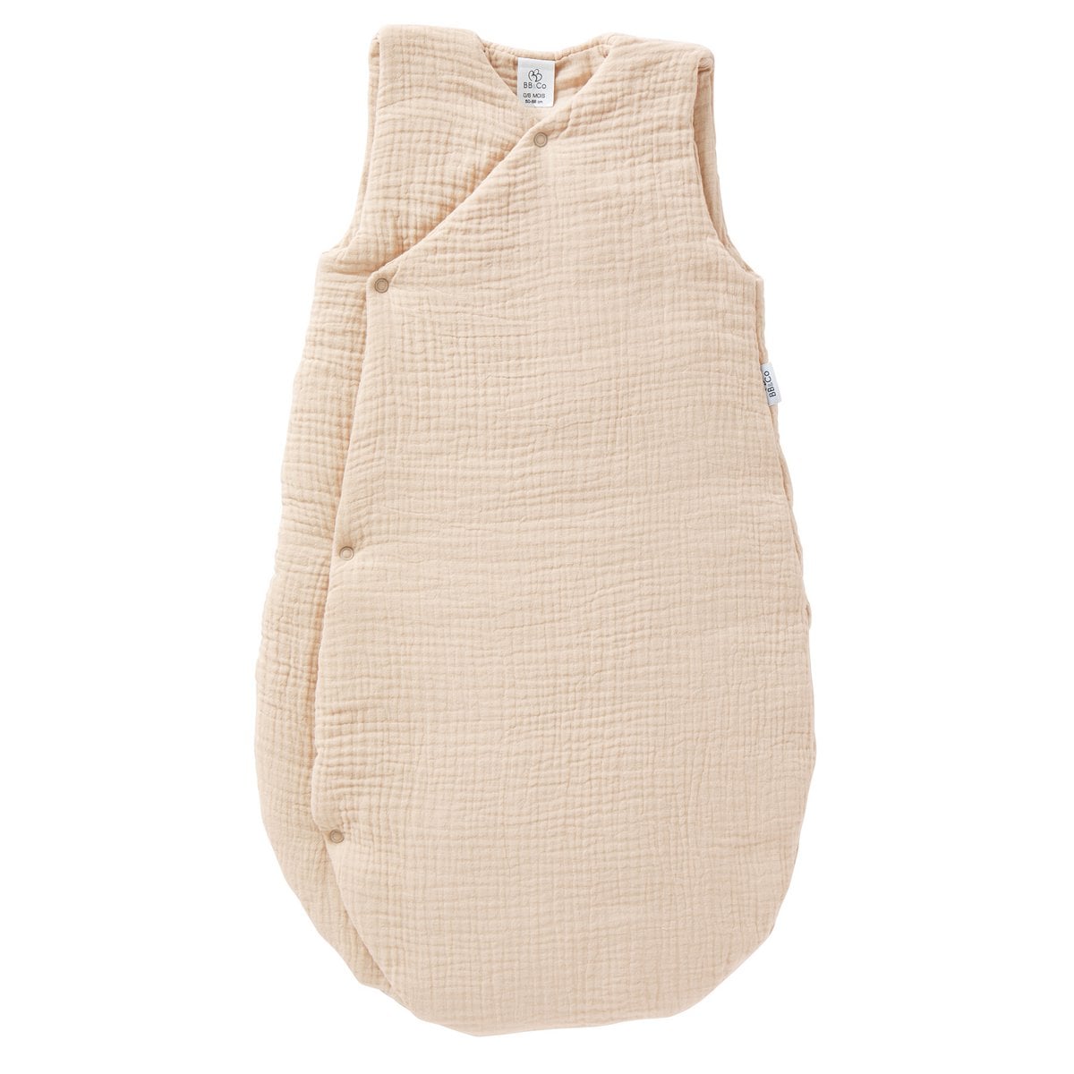 BB & CO Gaas gewatteerde kimono-vormige slaapzak - Biscuit