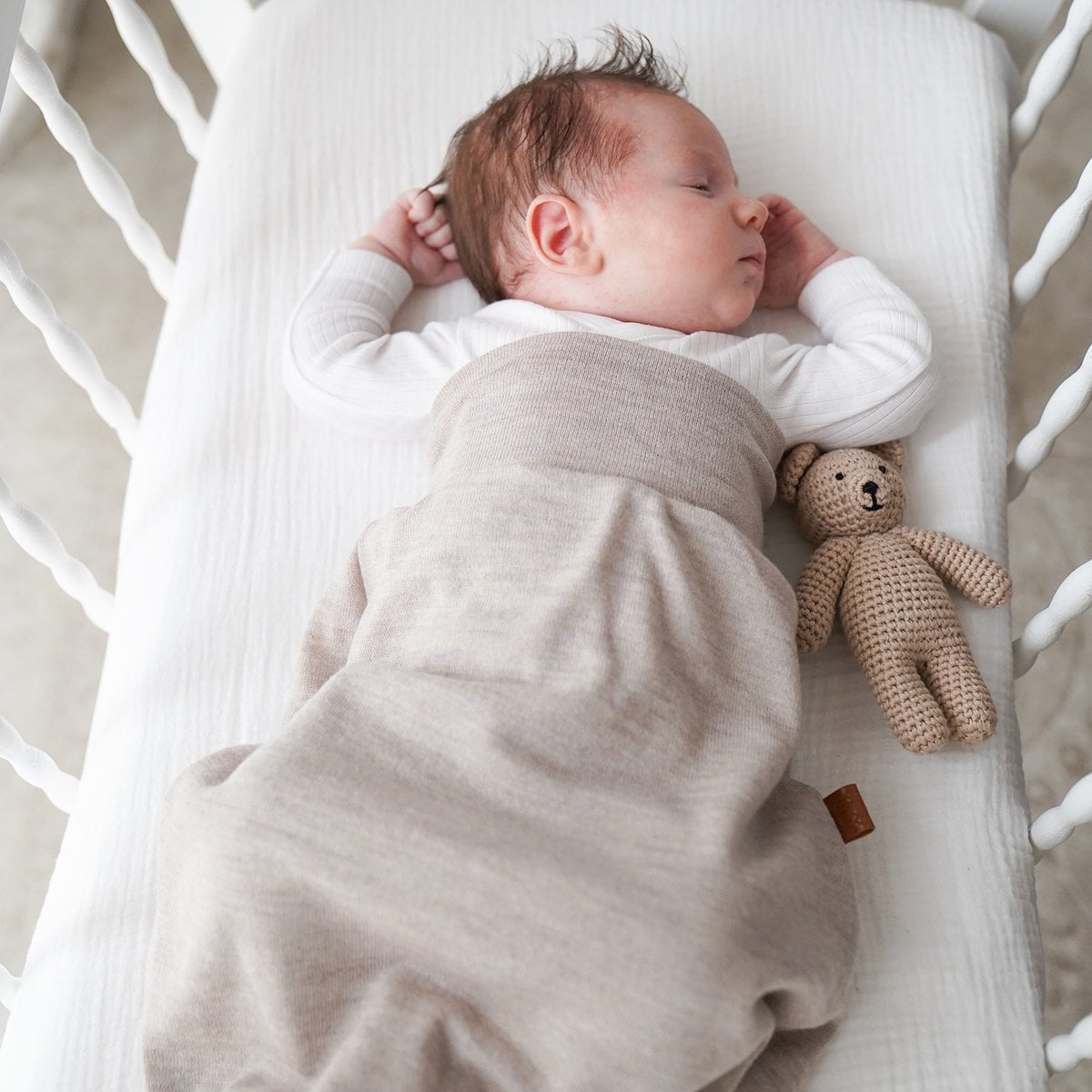Maylily Merino babyslaapzak - taupe foto 6