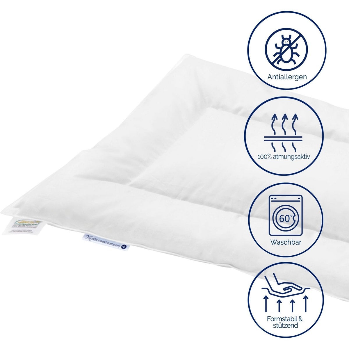 Nordic Coast Company Plat babykussen 60x40 - ideaal als eerste kussen foto 3