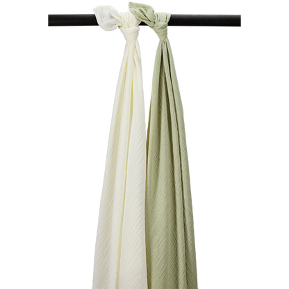 Meyco Baby Hydrofiele doeken pre-washed Natural/Soft Olive