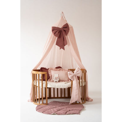 Moi Mili Mousseline kinderkamerhemel met ruche "Vintage stijl"