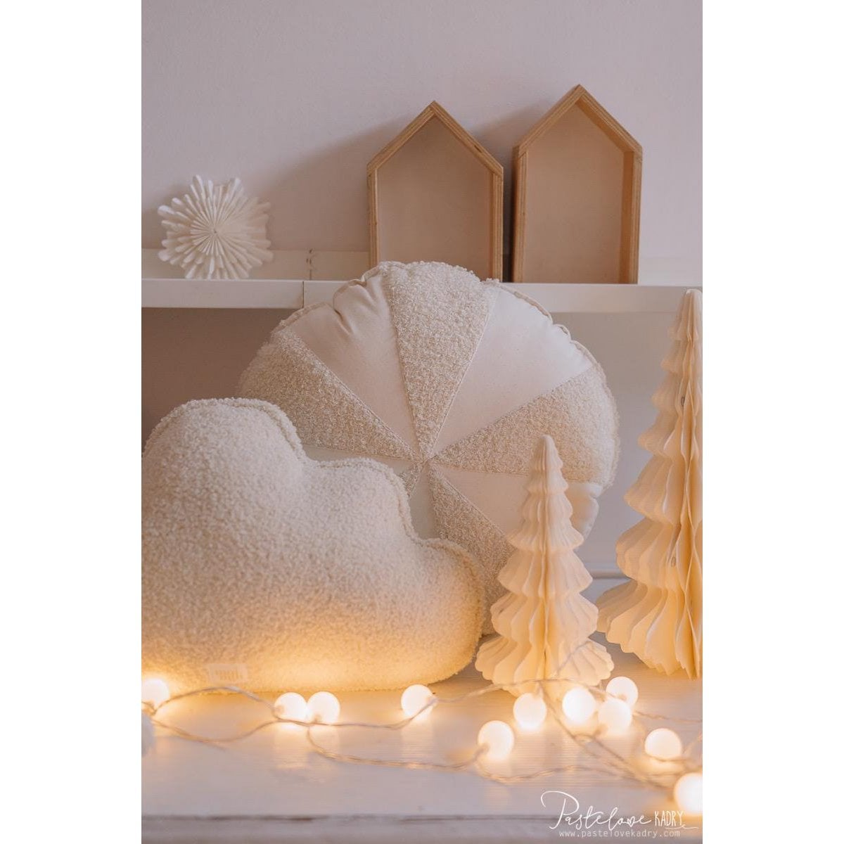 Moi Mili Fluffy Boucle Wolkenkussen "Witte teddy" foto 3