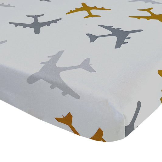 BINK Bedding Hoeslaken Planes oker 70x150