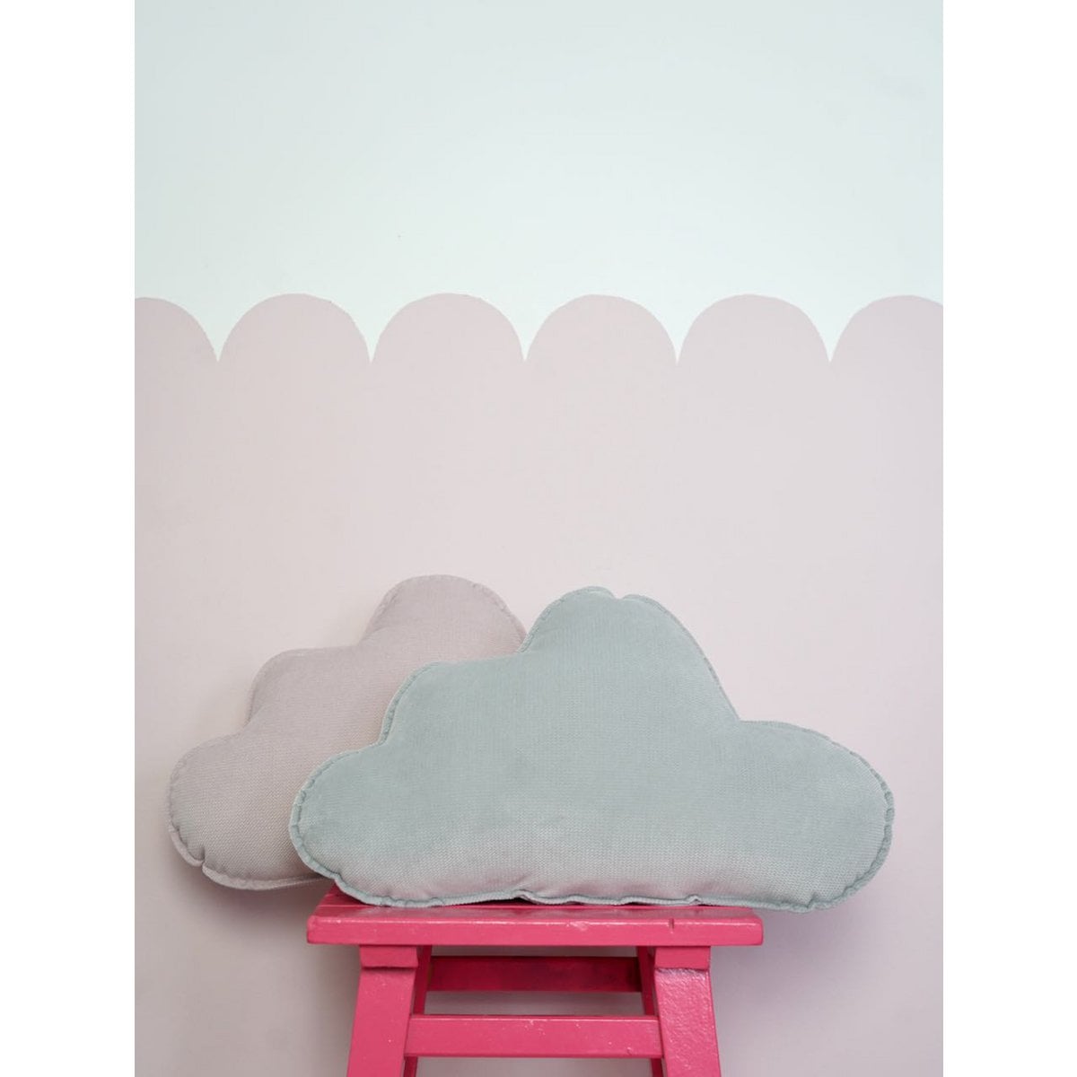 Moi Mili Velvet Wolkenkussen voor babykamer "Grijs"