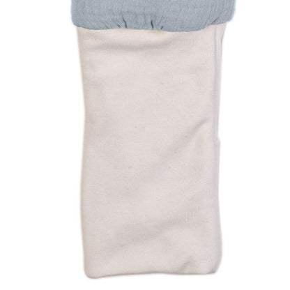 Hi Little One Dubbelzijdige slaapzak met poten TOG 1,5 BIO mousseline SLIM BAG BABY BLAUW/JEANS M foto 5