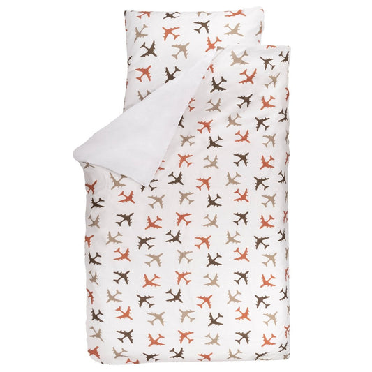 BINK Bedding Dekbedovertrek Planes choco 120x150