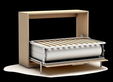 Opklapbed maat 150 x 200, verticaal, in wit of houtkleur