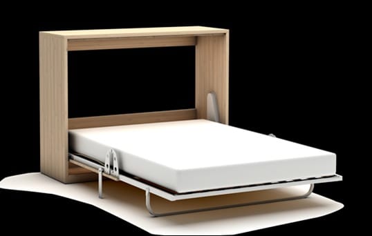 Opklapbed maat 150 x 200, verticaal, in wit of houtkleur