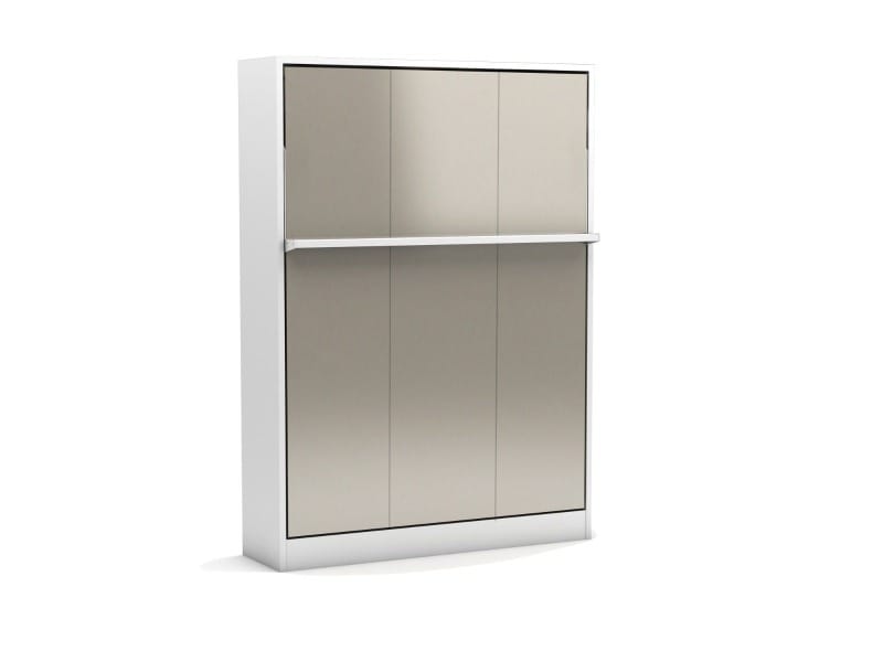 Bedkast maat 150 x 200, verticaal, kleur wit, antraciet en taupe