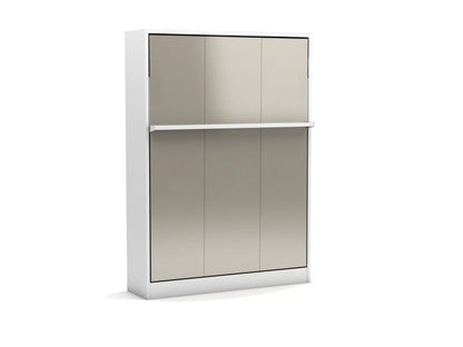 Bedkast maat 150 x 200, verticaal, kleur wit, antraciet en taupe