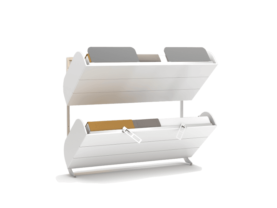 Bedkast stapelbed opklapbed maat 90 x 200, horizontaal