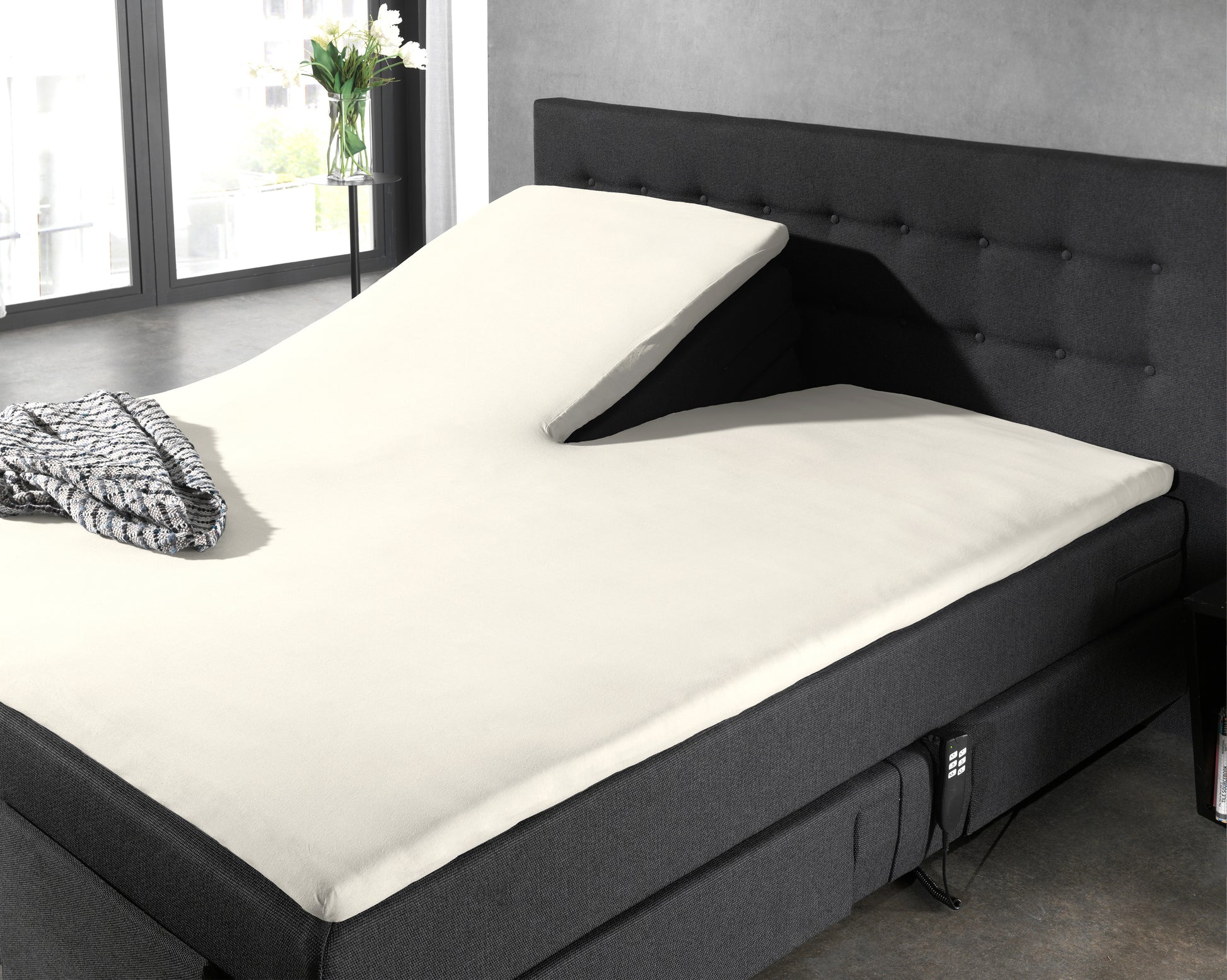 Splittopper Katoen Hoeslaken Creme