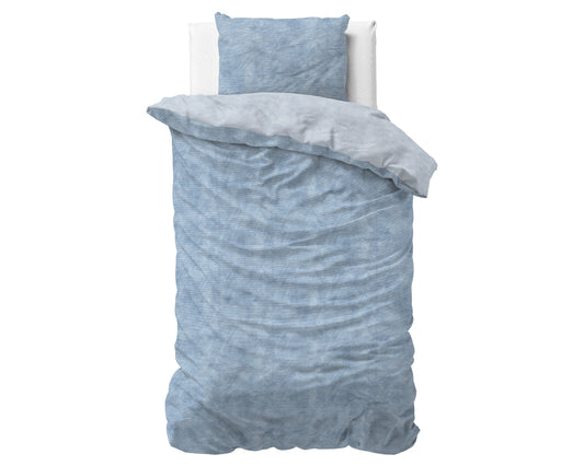 Flanel Washed Cotton Blauw