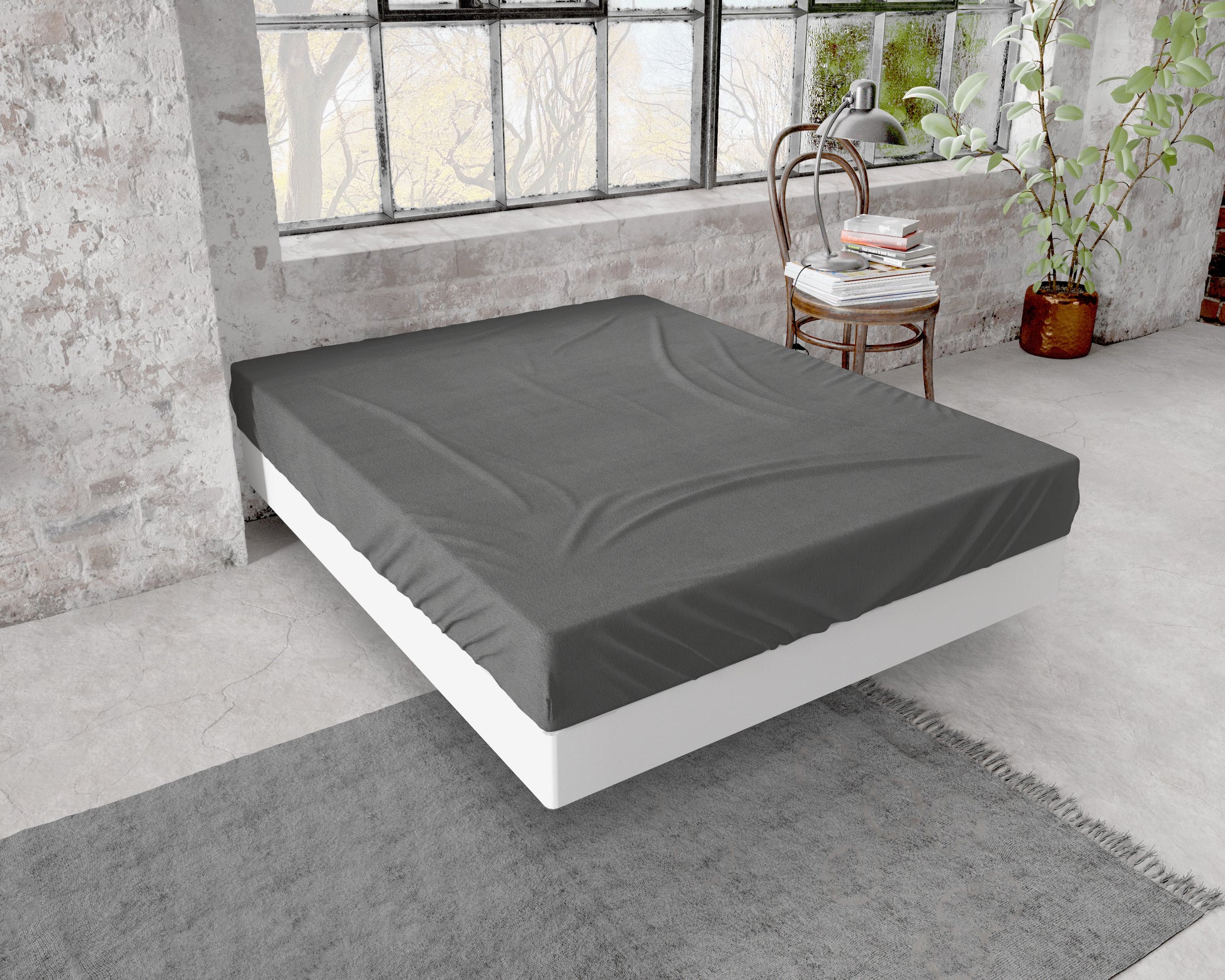 Flanel Premium Hoeslaken Antraciet