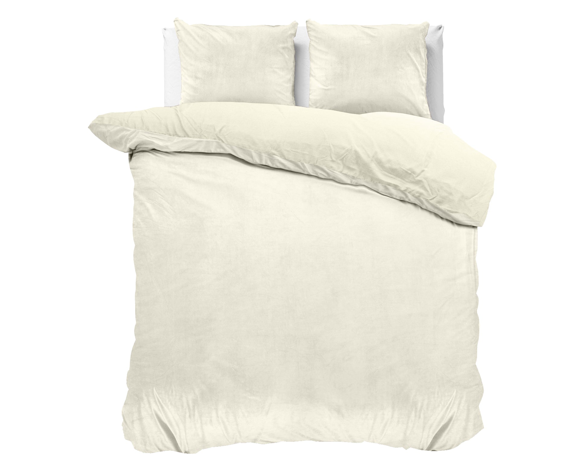 Velvet Uni Dekbedovertrek Creme