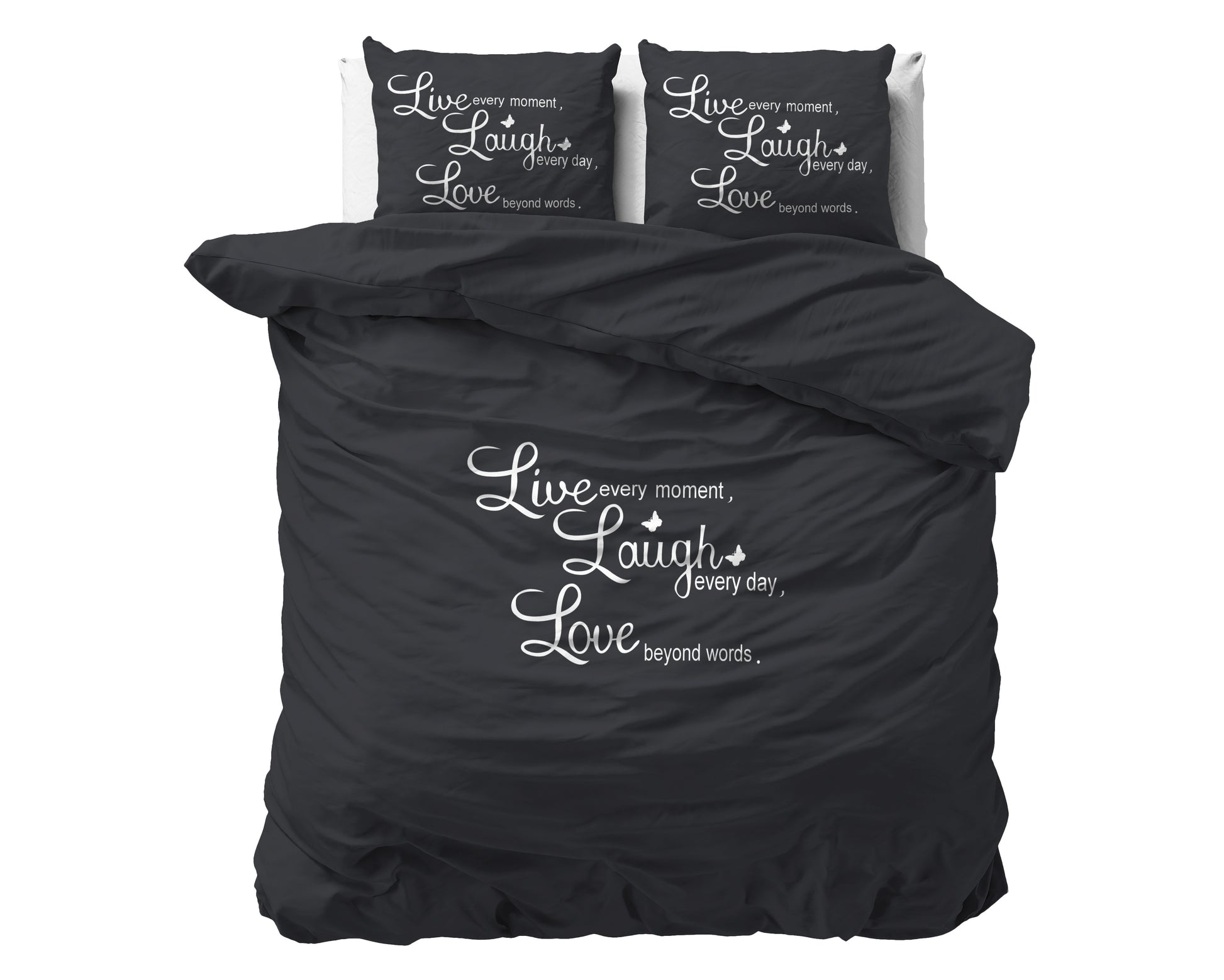 Live, laugh and love Antraciet