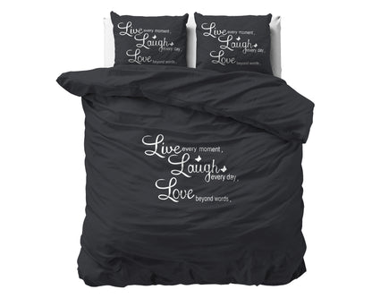 Live, laugh and love Antraciet