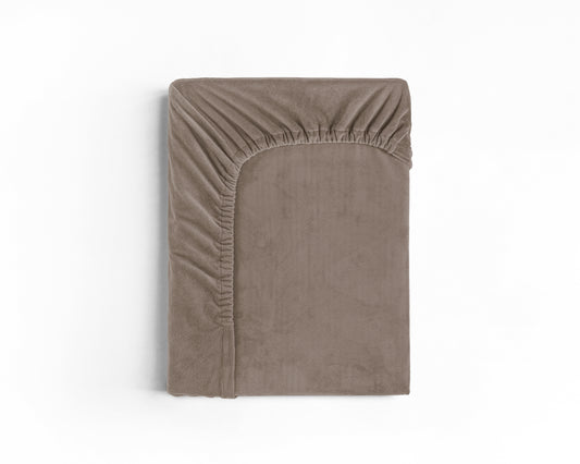 Velvet Hoeslaken Taupe