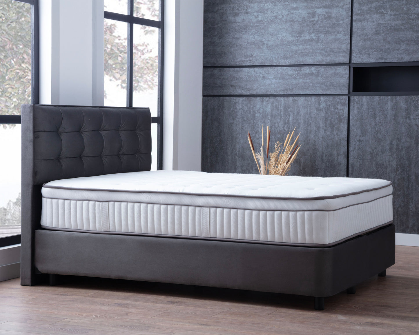 SKYBEDD ® Nachtkastje Modebedd Antraciet