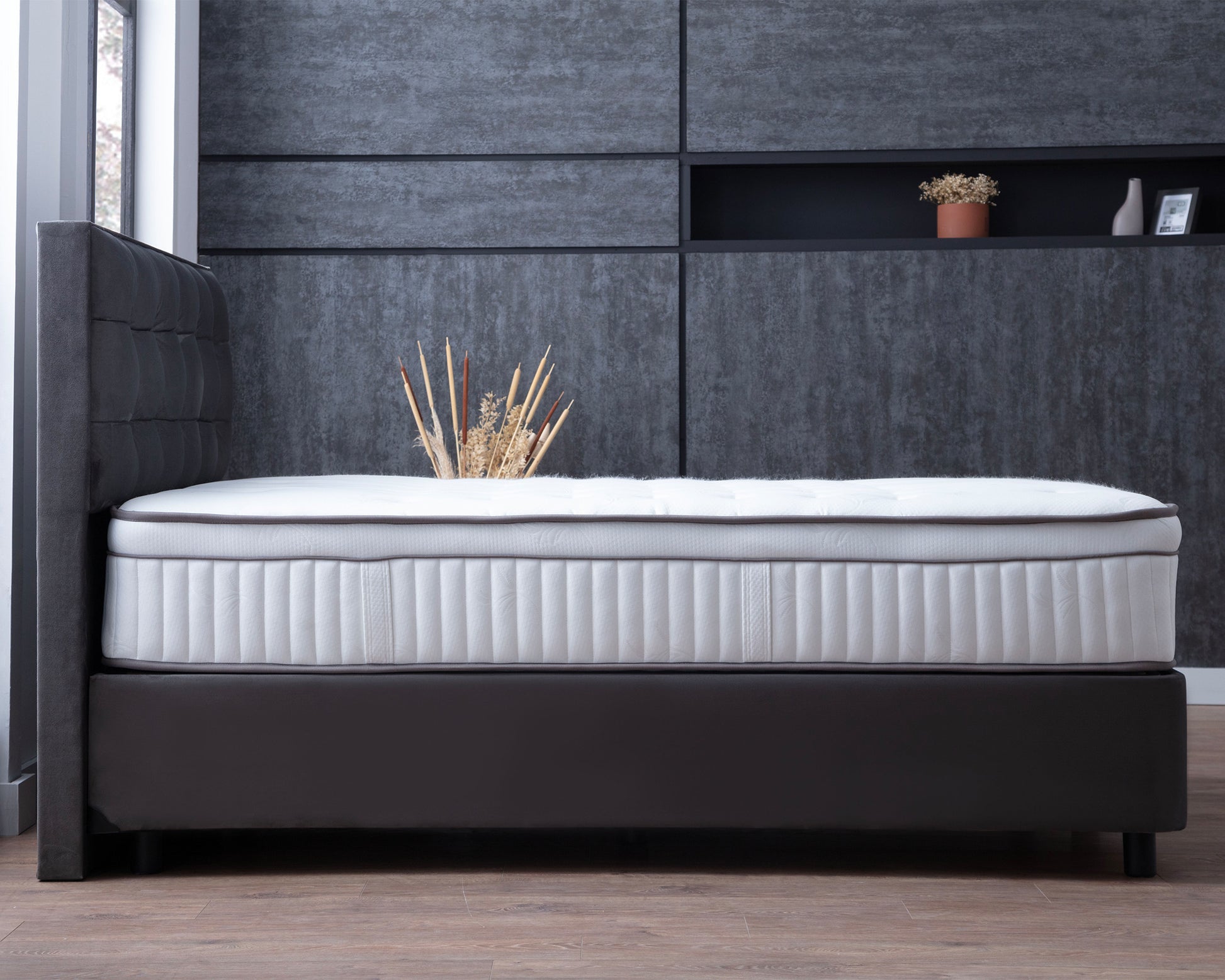 SKYBEDD ® Nachtkastje Modebedd Antraciet