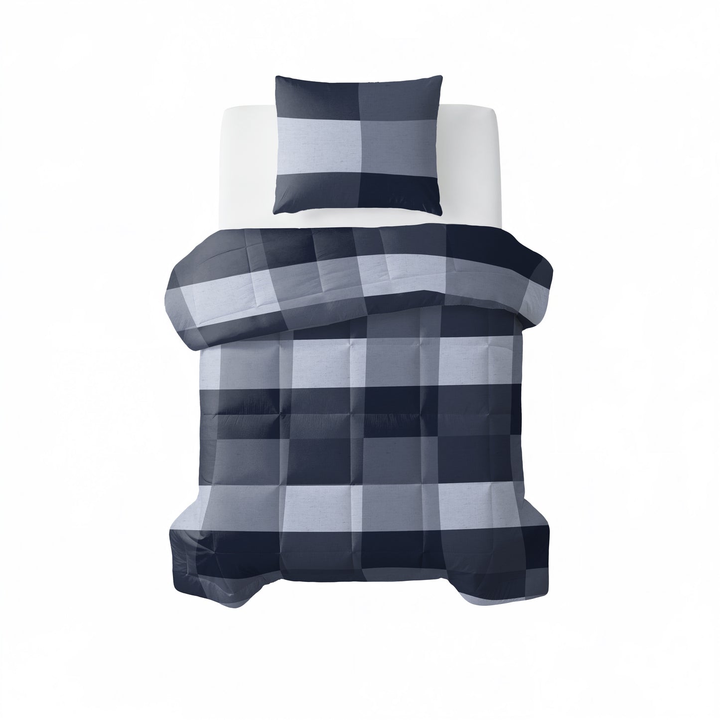 All-in one Lazy dekbed Anne Blauw Met Kussenslopen