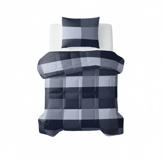 All-in one Lazy dekbed Anne Blauw Met Kussenslopen