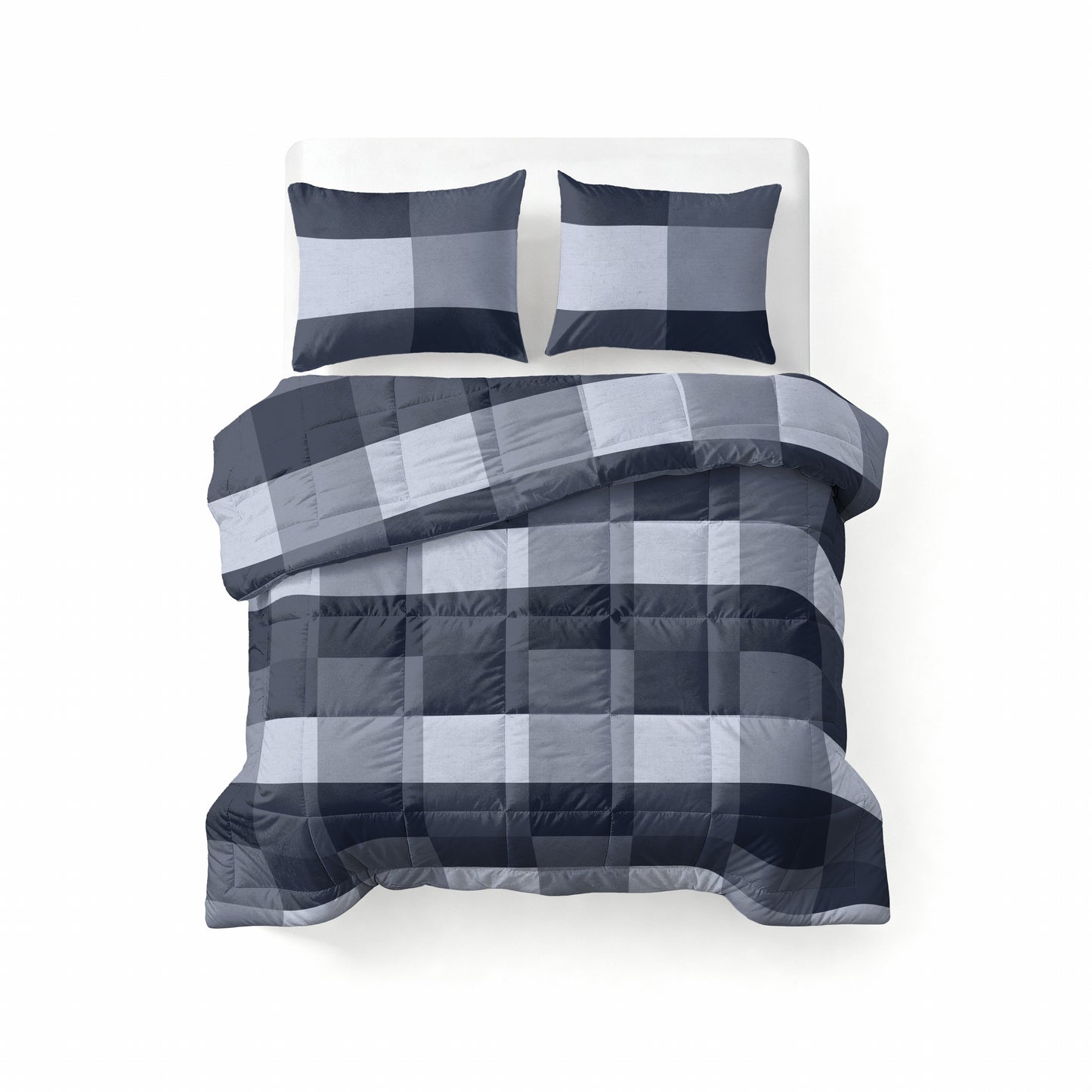 All-in one Lazy dekbed Anne Blauw Met Kussenslopen