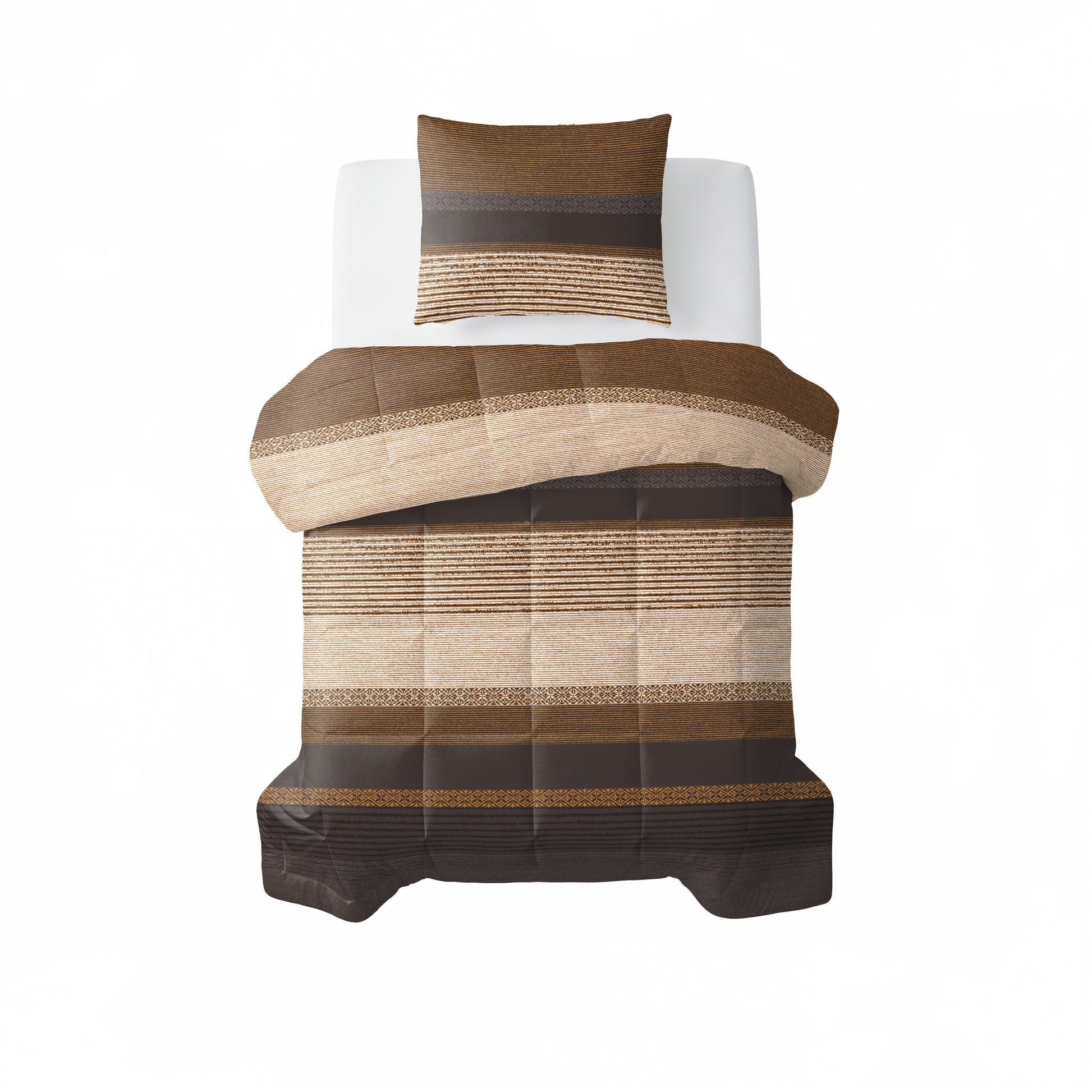 All-in one Lazy dekbed Marina Taupe Met Kussenslopen